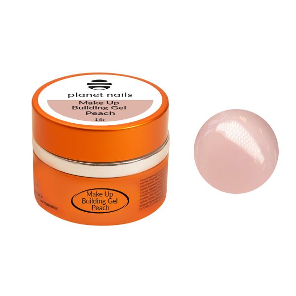 Гель Planet Nails- Make Up Building Gel Peach, моделирующий гель, персиковый, 15 мл., изображение 3