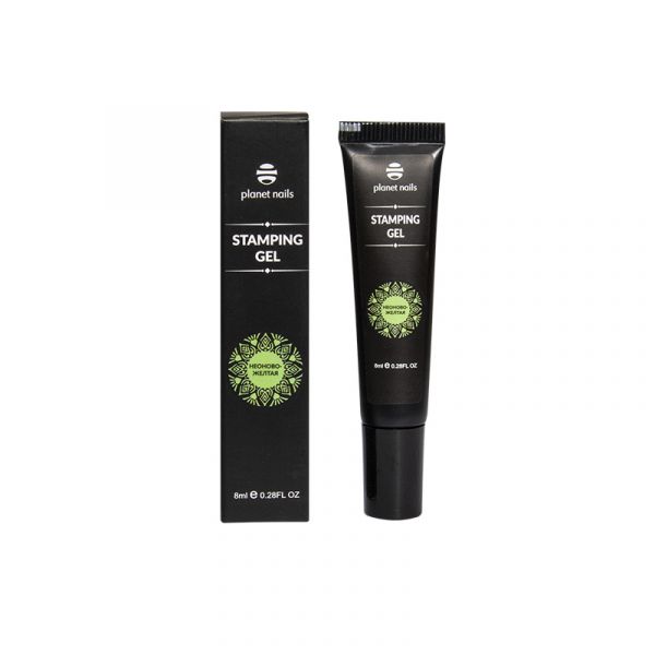 Гель-краска Planet Nails Stamping Gel неоново-желтая, 8мл, изображение 3