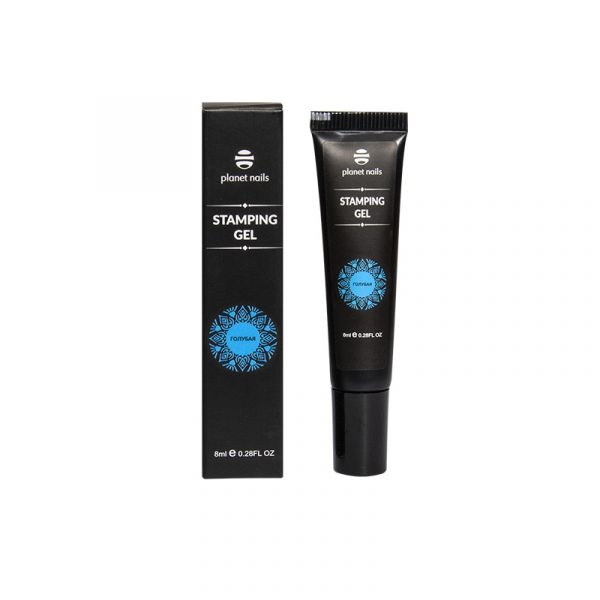 Гель-краска Planet Nails Stamping Gel голубая, 8мл, изображение 3