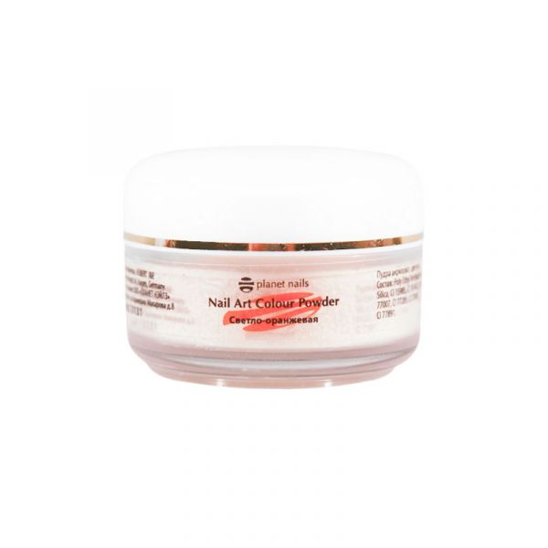 Пудра акриловая Planet Nails - цветная, светло оранжевая 15г.