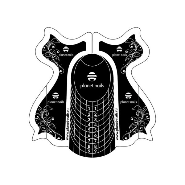 Формы для наращивания Planet Nails черные, 10 шт/уп