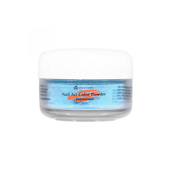 Пудра акриловая Planet Nails - цветная, бирюзовая 15г.