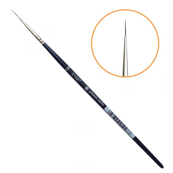Кисть Planet Nails для тонких линий, темная синтетика, №10/0