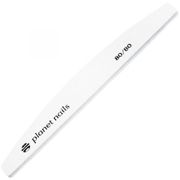 Пилка для ногтей широкая полукруглая белая 80/80