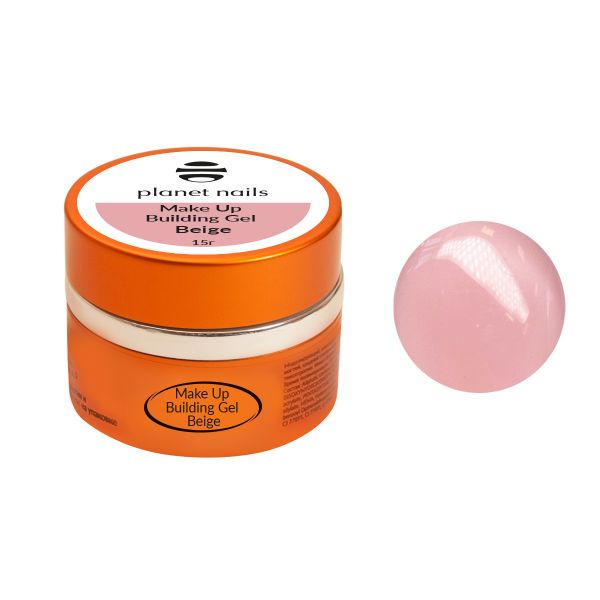 Гель Planet Nails- Make Up Building Gel Beige, моделирующий гель, бежевый, 15 мл., изображение 3