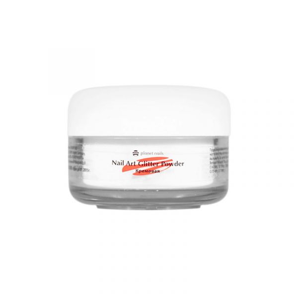 Пудра акриловая Planet Nails - глиттер, кремовая 15г.