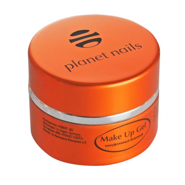 Гель Planet Nails - Make Up Gel  Beige 15г - камуфлирующий бежевый, изображение 2
