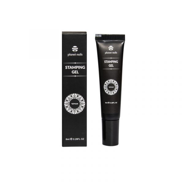Гель-краска Planet Nails Stamping Gel черная, 8мл, изображение 3