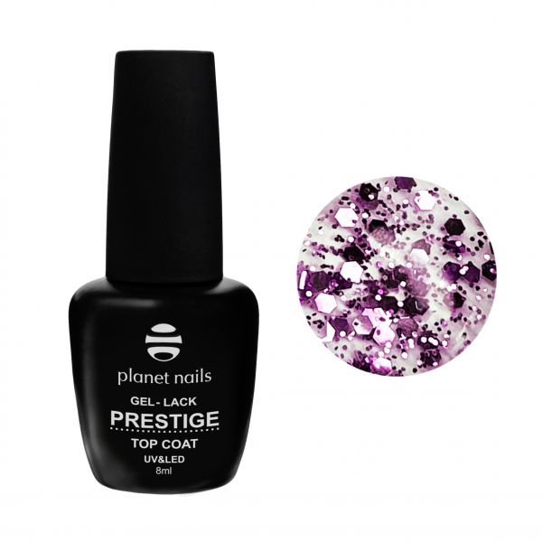 Гель-лак Planet Nails, "PRESTIGE" - GLOSSY TOP PARTY PINK , без липкого слоя, 8мл, изображение 2