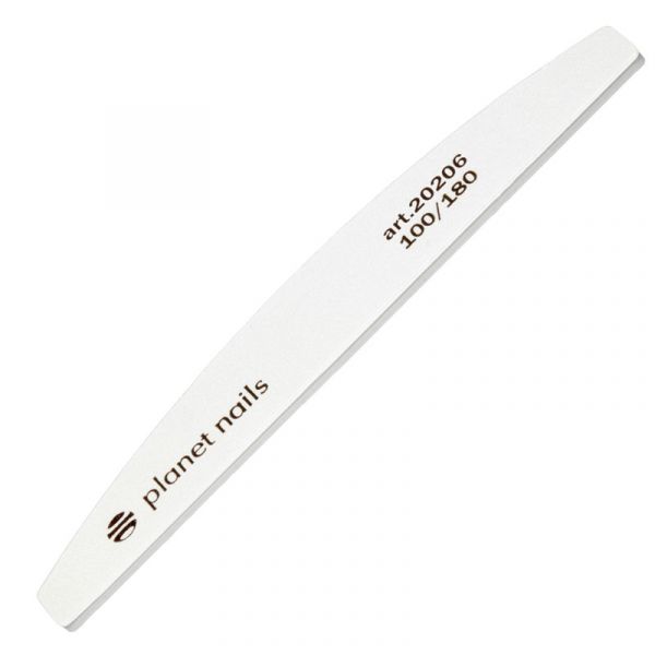 Пилка для ногтей широкая полукруглая белая 100/180