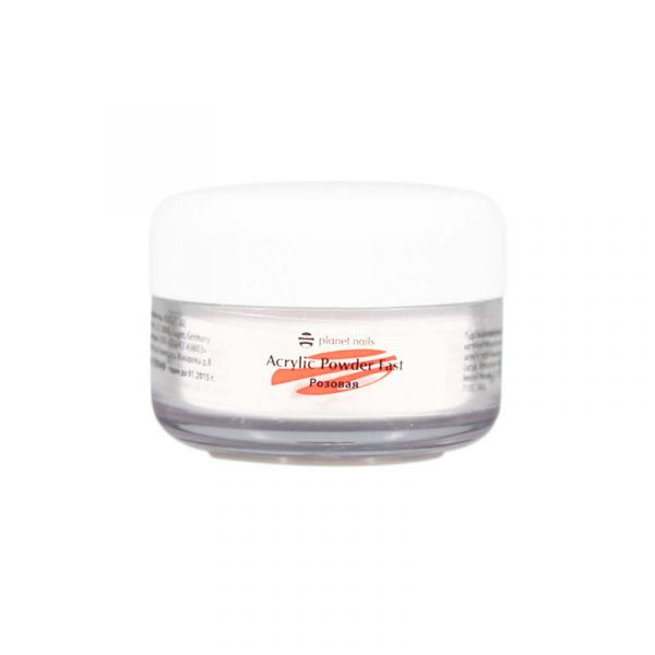 Пудра акриловая Planet Nails - быстросохнущая, розовая 15г.