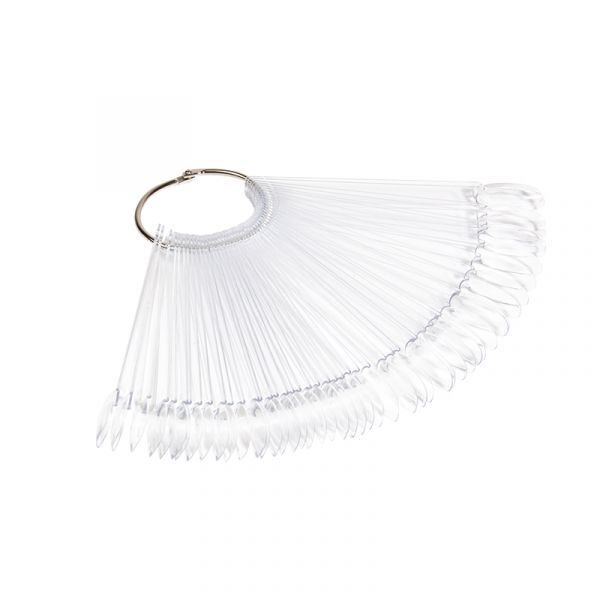 Палитра для лаков "веер", прозрачная 48 шт, круглая форма