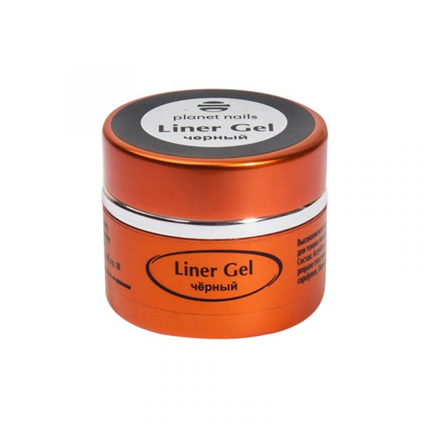 Гель-краска для тонких линий Planet Nails - Liner Gel черная 5г