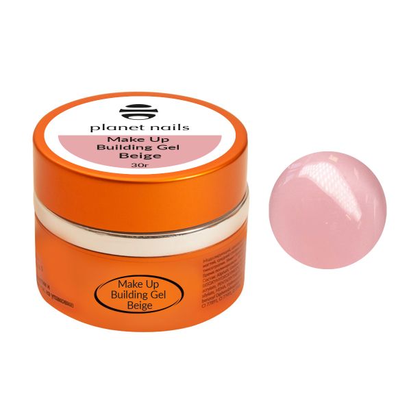 Гель Planet Nails- Make Up Building Gel Beige, моделирующий гель, бежевый, 30 мл.