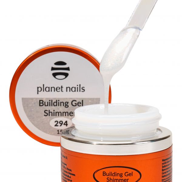 гель Planet Nails- Shimmer Building Gel, моделирующий гель, 15 мл., изображение 2