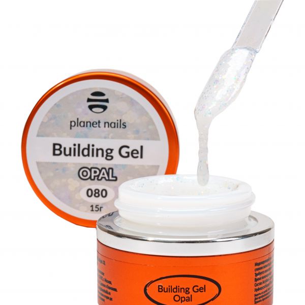 Гель Planet Nails - Building Gel Opal, моделирующий цветной гель, 15 мл., изображение 3