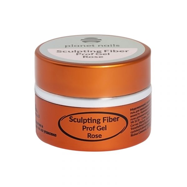Гель Planet Nails - SCULPTING FIBER PROF GEL ROSE – моделирующий прозрачно-розовый гель, 50 г