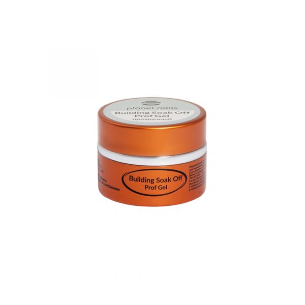 Гель Planet Nails - BUILDING SOAK OFF PROF GEL – моделирующий  прозрачный гель, 5 г