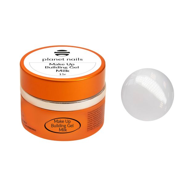 Гель Planet Nails- Make Up Building Gel Milk, моделирующий гель, молочный, 15 мл., изображение 2