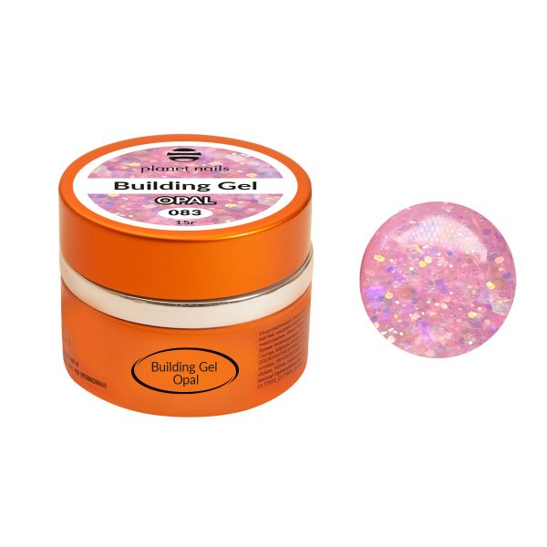 Гель Planet Nails - Building Gel Opal, моделирующий цветной гель, 15 мл., изображение 3