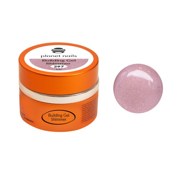Гель Planet Nails- Shimmer Building Gel, моделирующий гель, 15 мл., изображение 3