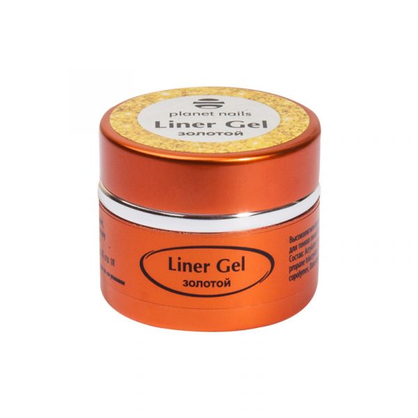 Гель-краска для тонких линий Planet Nails - Liner Gel золото 5г, изображение 3