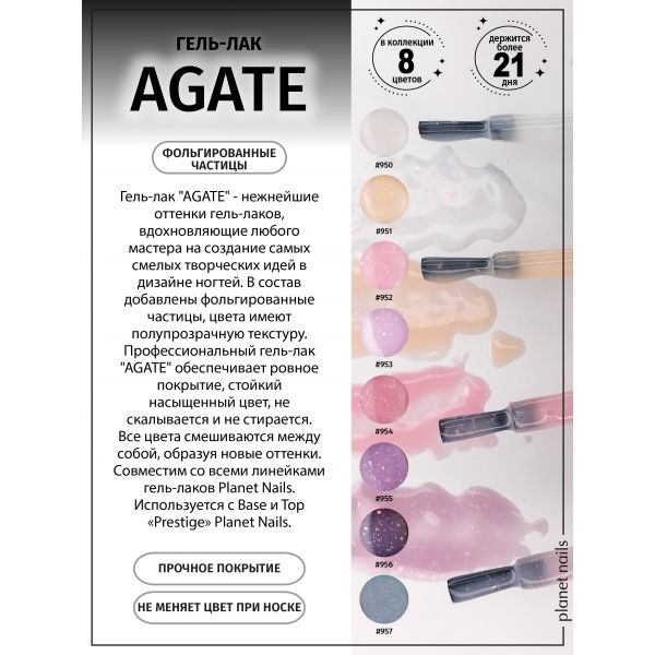 Гель-лак Planet Nails, "AGATE" - 952, 8мл, изображение 3